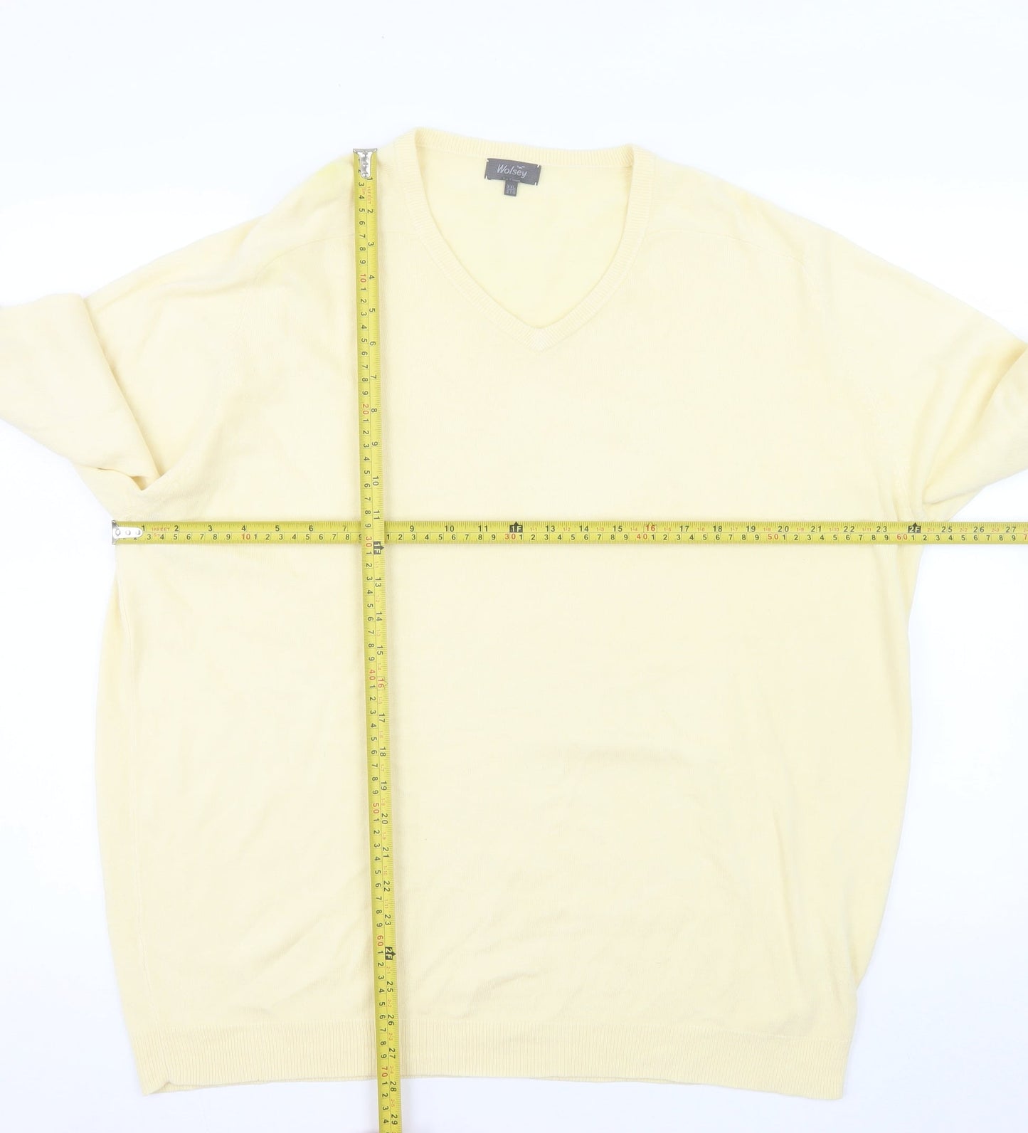 Wolsey Men’s Beige 2XL V-Neck Acrylic Pullover Jumper