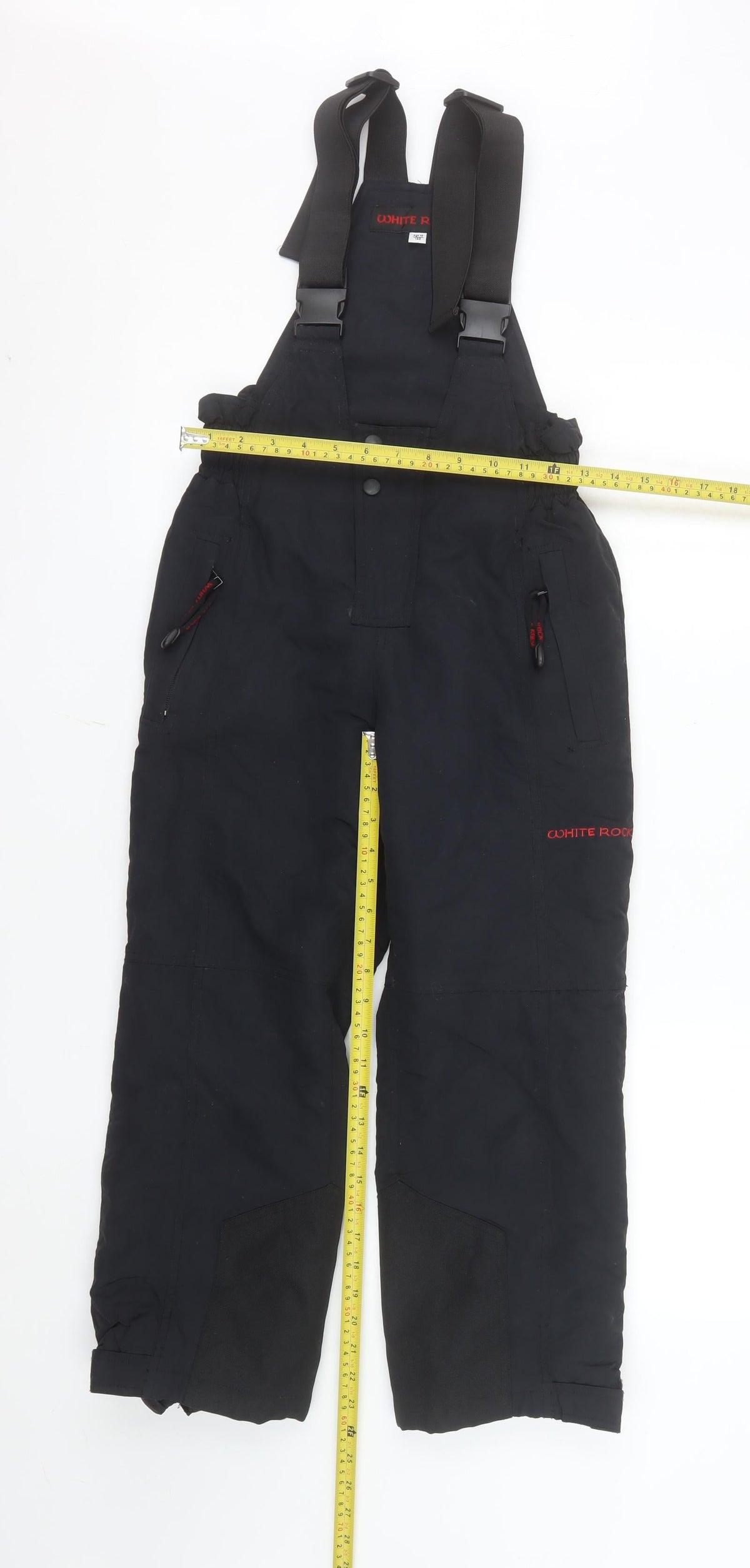 White Rock Boys Black Age 10 Waterproof Lined Ski Dungarees Snow Pants