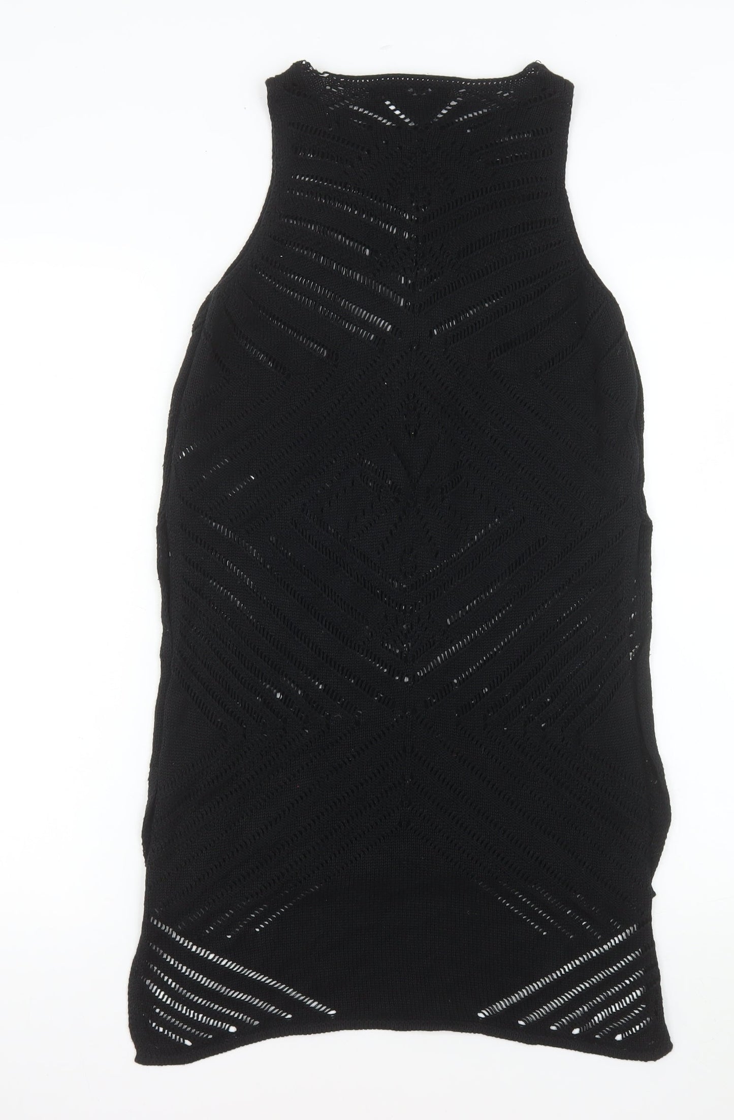 New Look Women’s Black Crochet Knit Sleeveless Midi Dress Size 8
