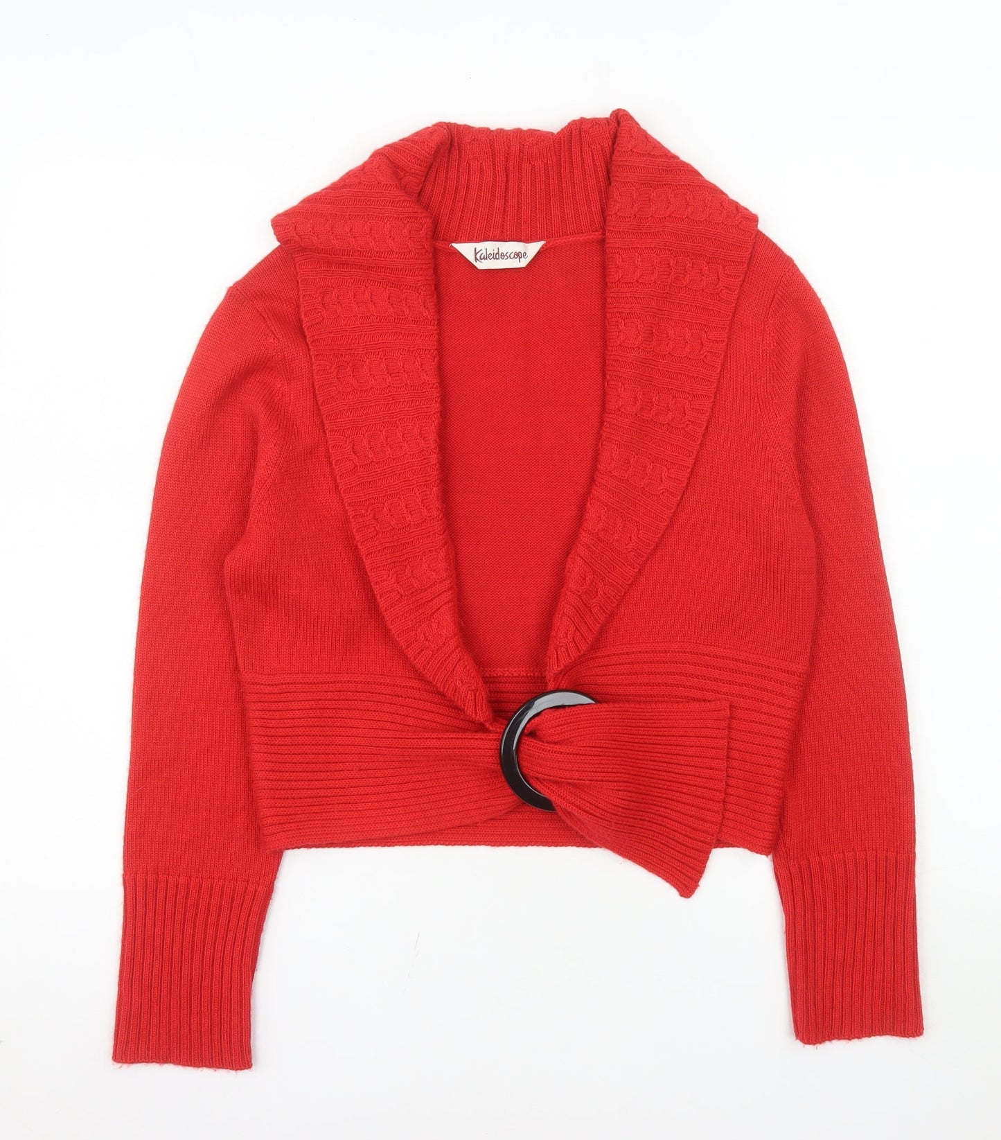 Kaleidoscope Women Red Belted Cardigan UK 14 Wool Blend Knitwear