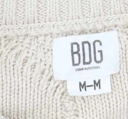 Brand and care label for BDG Women Beige Cable-Knit Cotton jumper M
