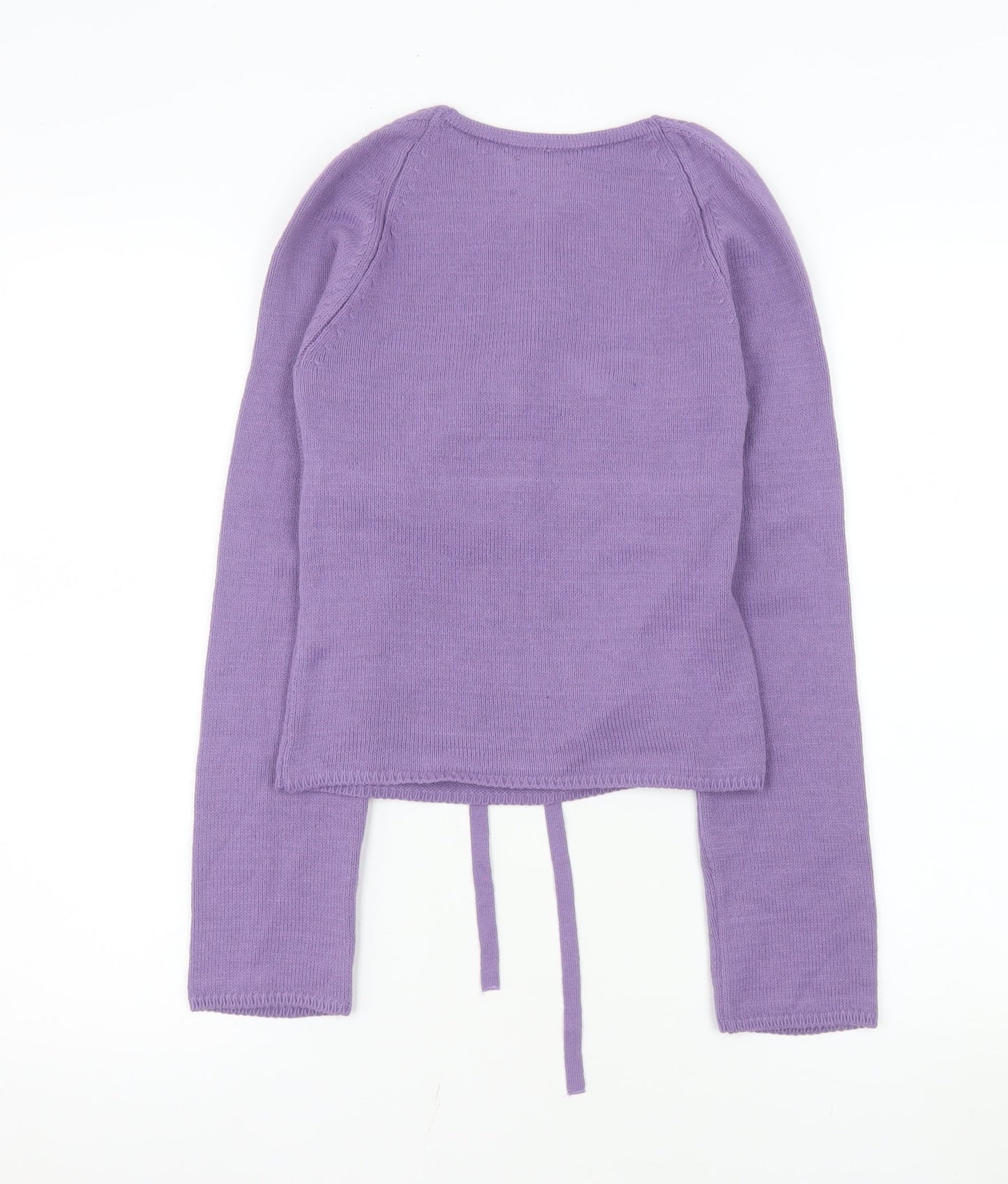 ASOS DESIGN Women's Purple Knitted Cropped Tie Front Top Size 10