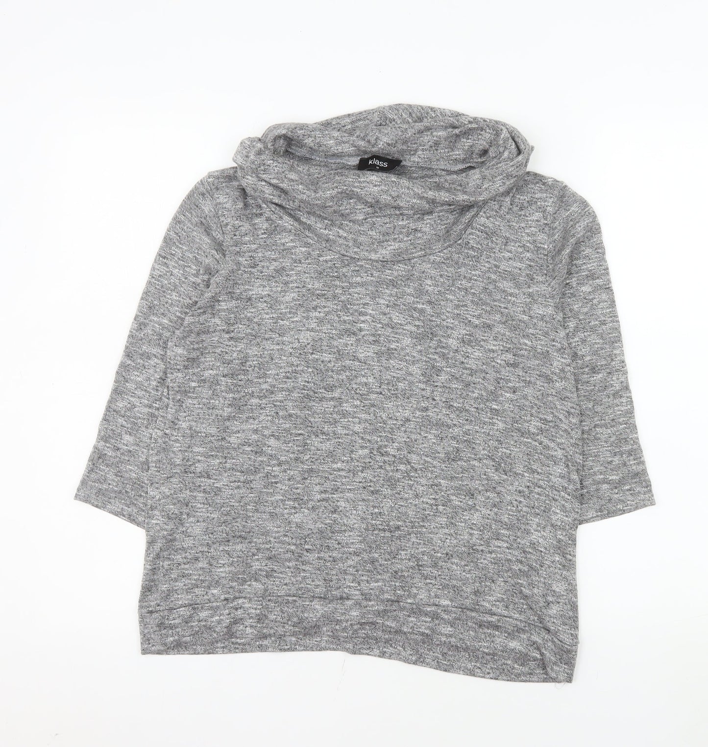 Klass Women’s Grey Cowl Neck Lightweight 3/4 Sleeve Jumper M