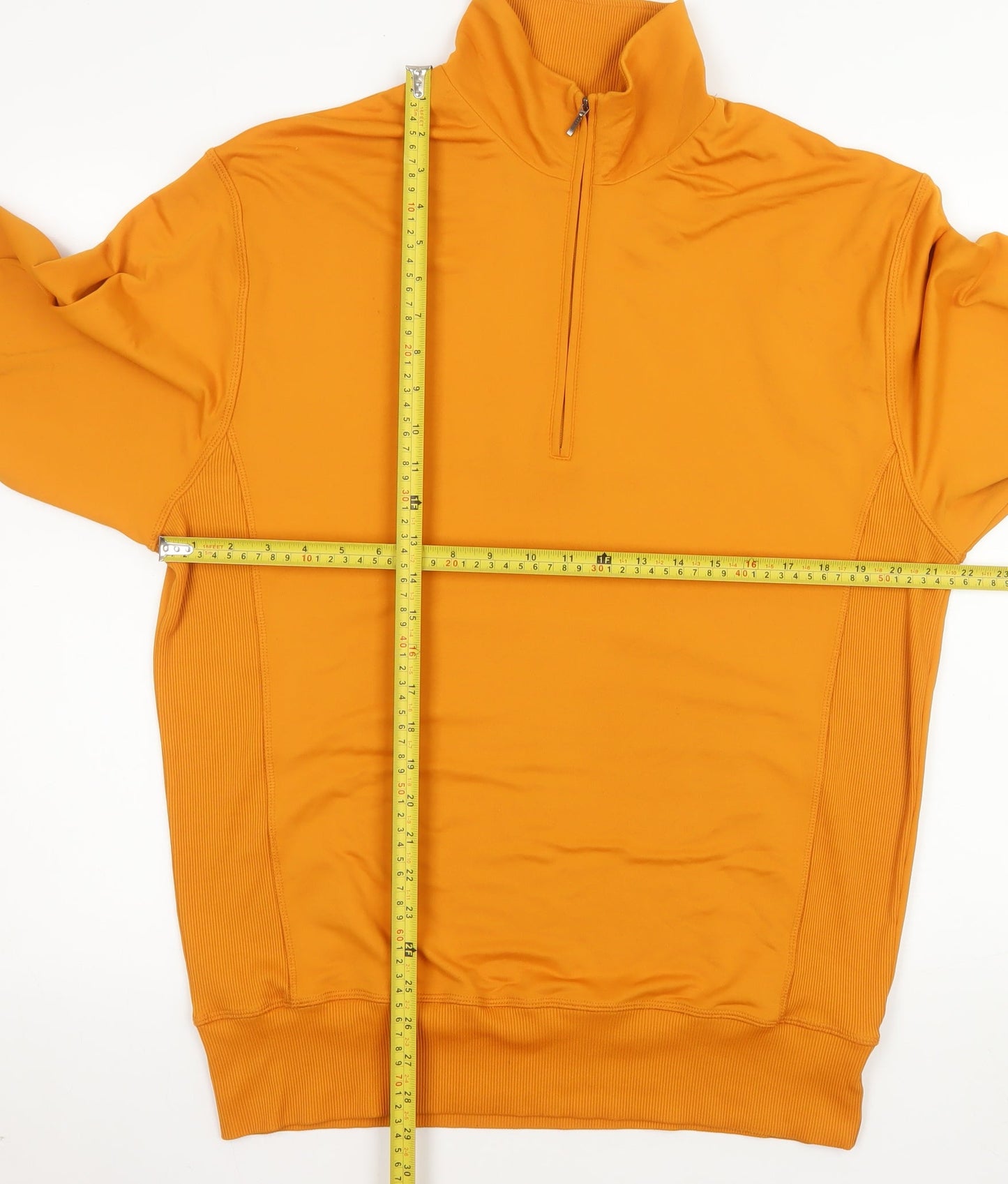 Page & Tuttle Men’s Orange 1/4 Zip Long Sleeve Golf Sweatshirt L