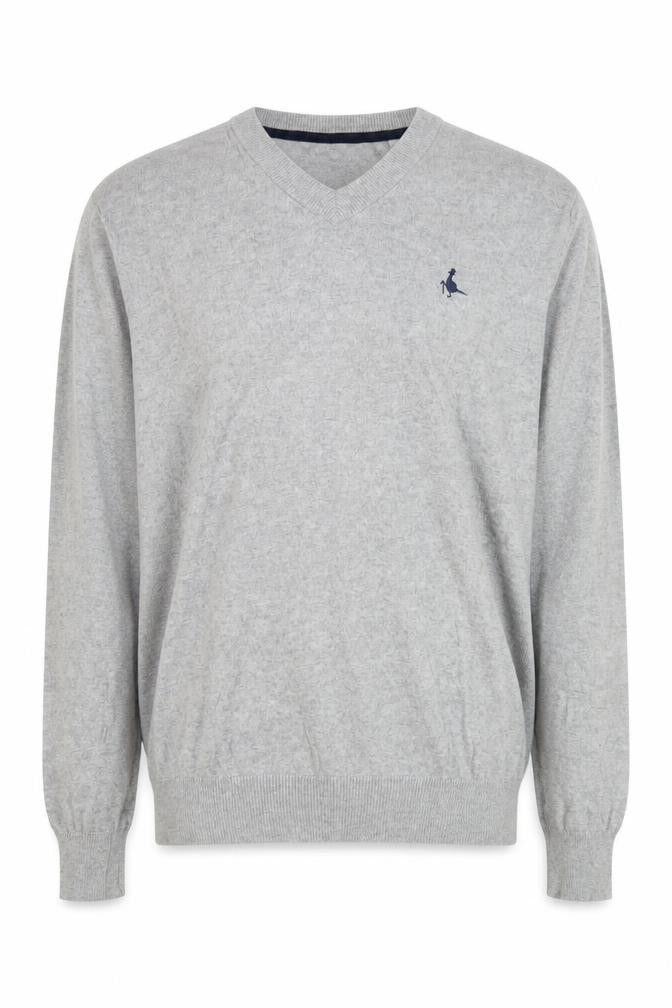 Jack Wills Men’s Grey V-Neck Cotton Cashmere Pullover Jumper L