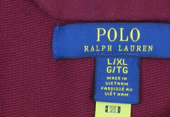 Ralph Lauren Women's Red Cotton Blend Robe L Kimono Style Nightwear