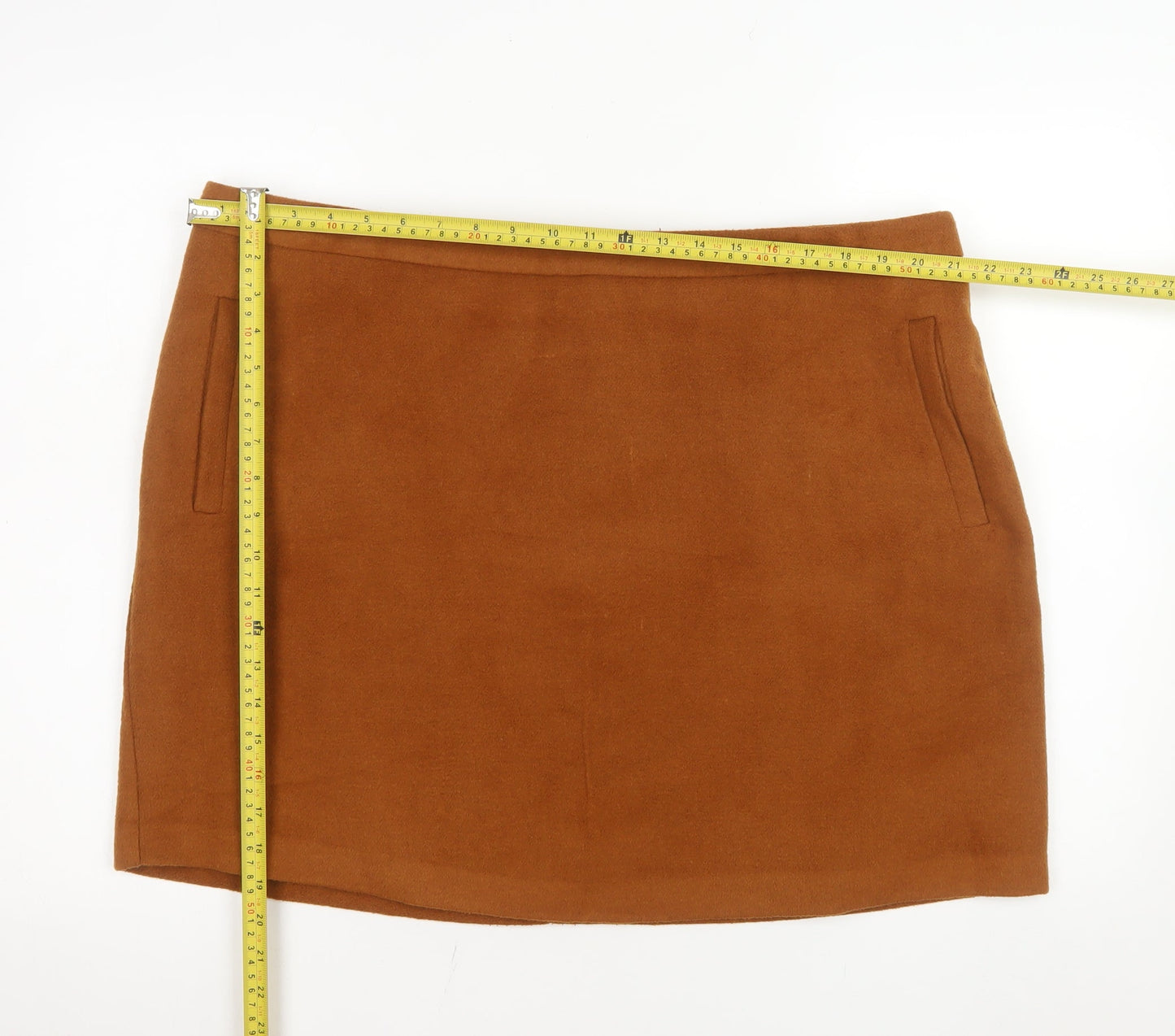 George Women Brown Short Pencil Skirt Size 20 Lined Zip Workwear