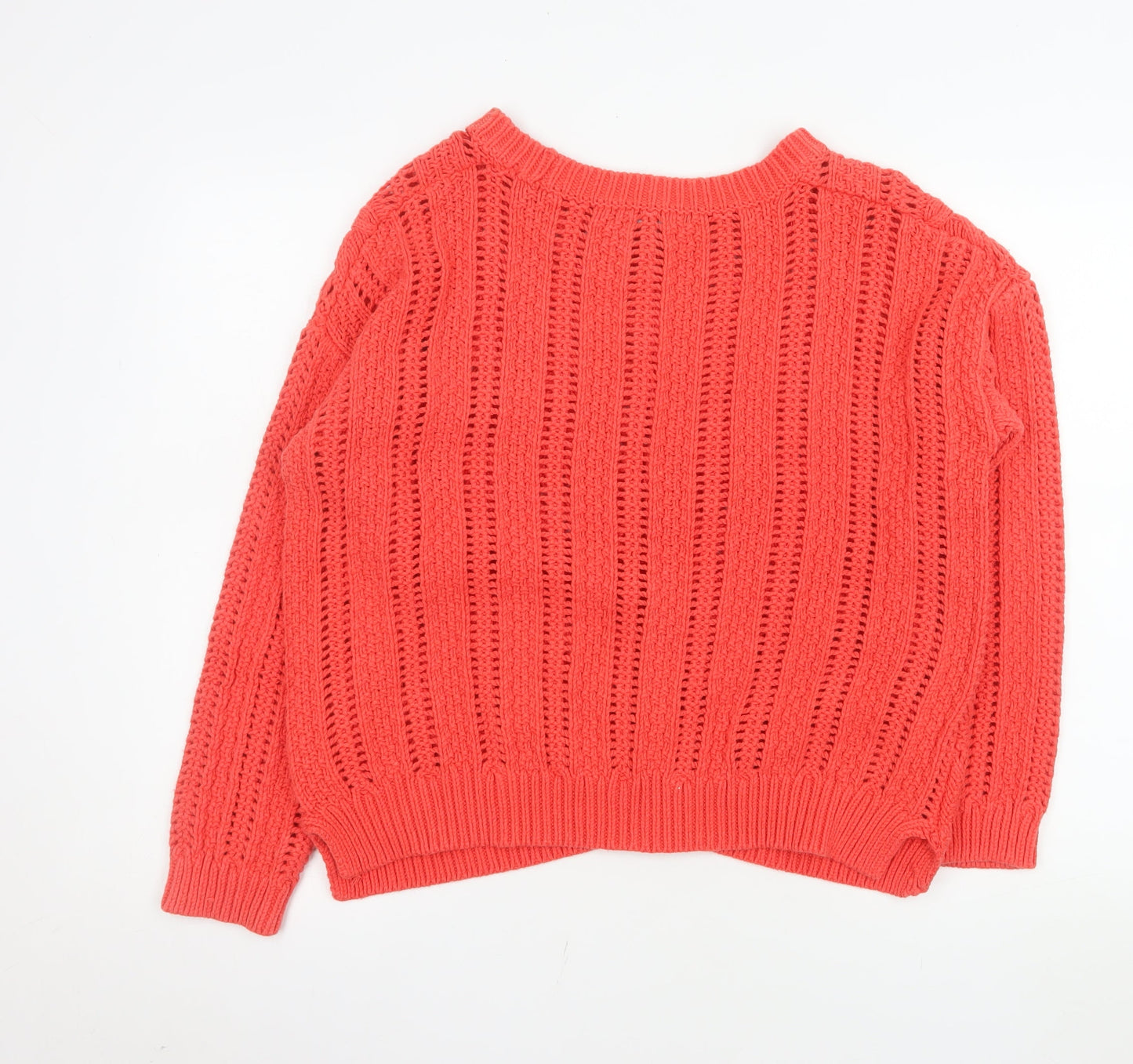 George Women’s Coral Open Knit Cotton Blend Jumper Size 20
