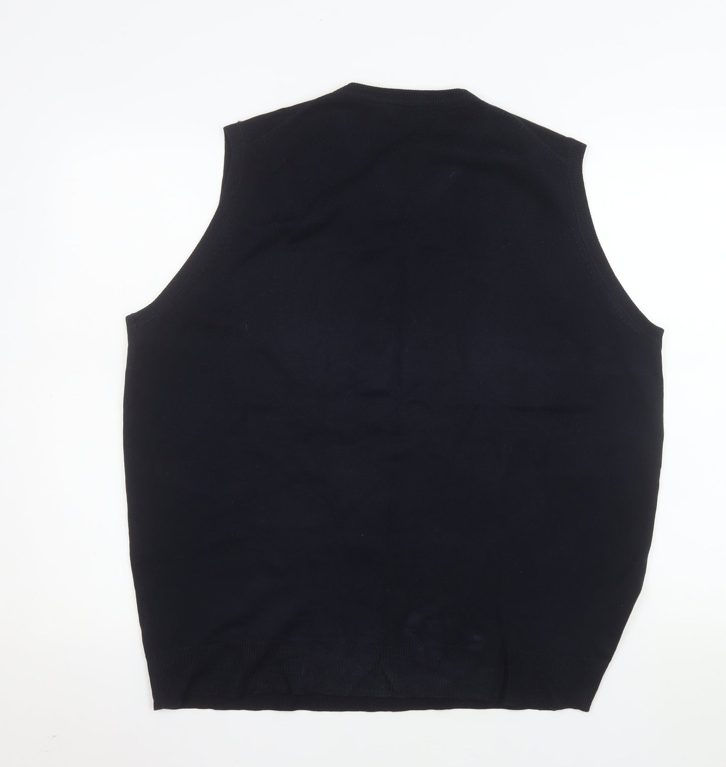James Pringle Men's Black Acrylic V-Neck Sleeveless Vest L