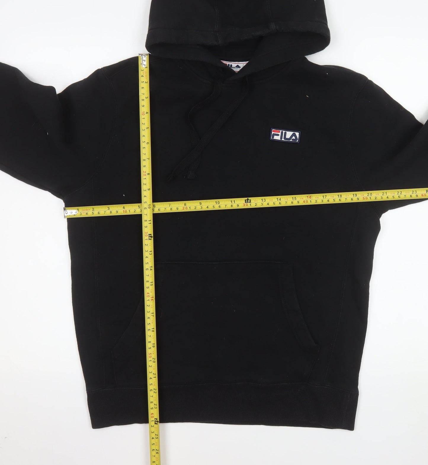 FILA Men's Black Pullover Hoodie Small Regular Fit Fleece