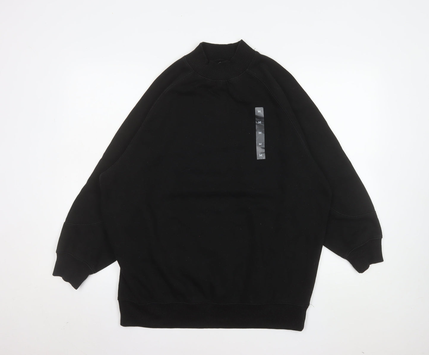 Pull&Bear Men's Black Medium Pullover Sweatshirt Crew Neck