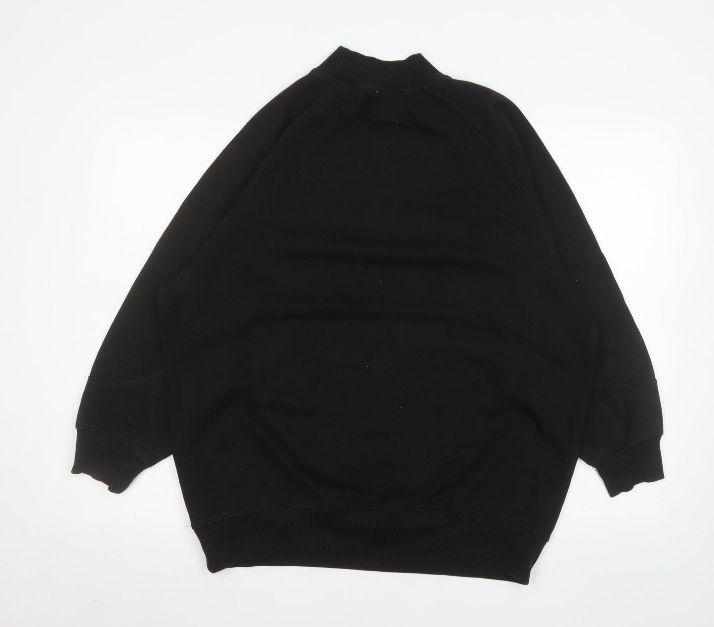 Pull&Bear Men's Black Medium Pullover Sweatshirt Crew Neck