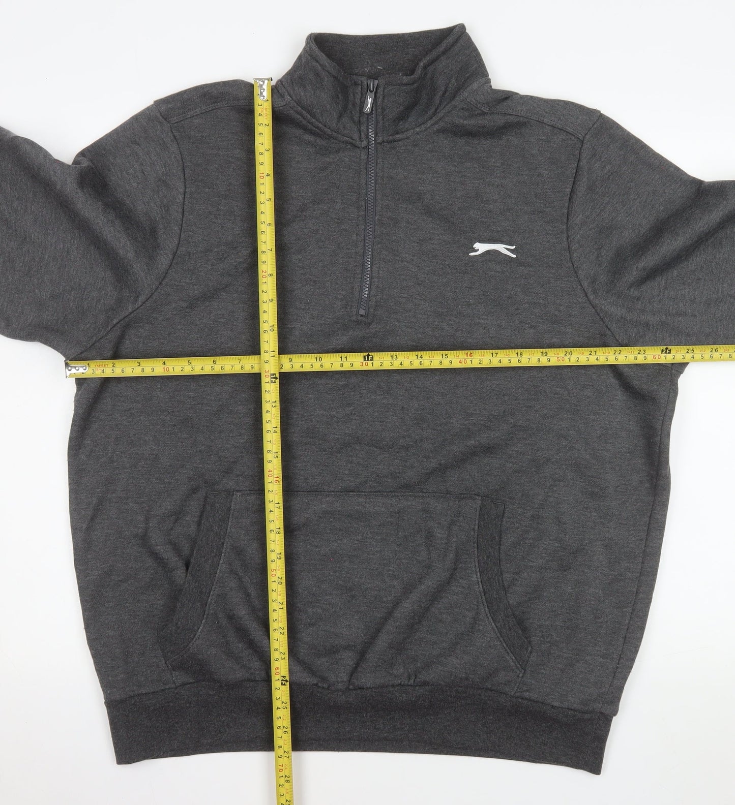 Slazenger Men's Grey 1/4 Zip Pullover Sweatshirt Size L