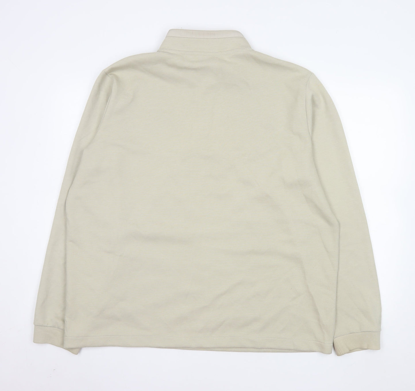 Marks and Spencer Men’s Beige 2XL 1/4 Zip Mock Neck Sweatshirt
