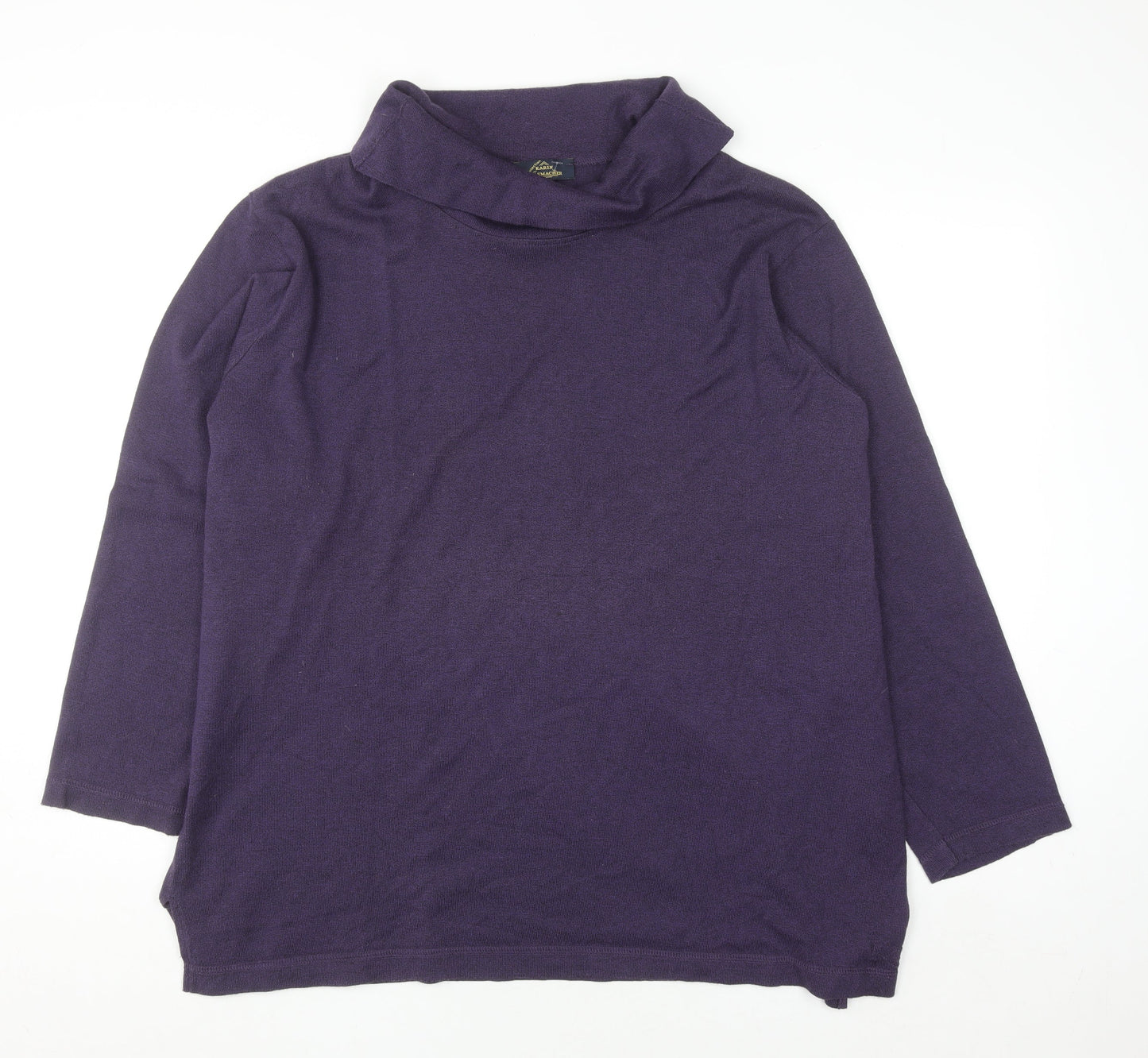 Karin Glasmacher Women's Purple Roll Neck Knit Jumper Size 14