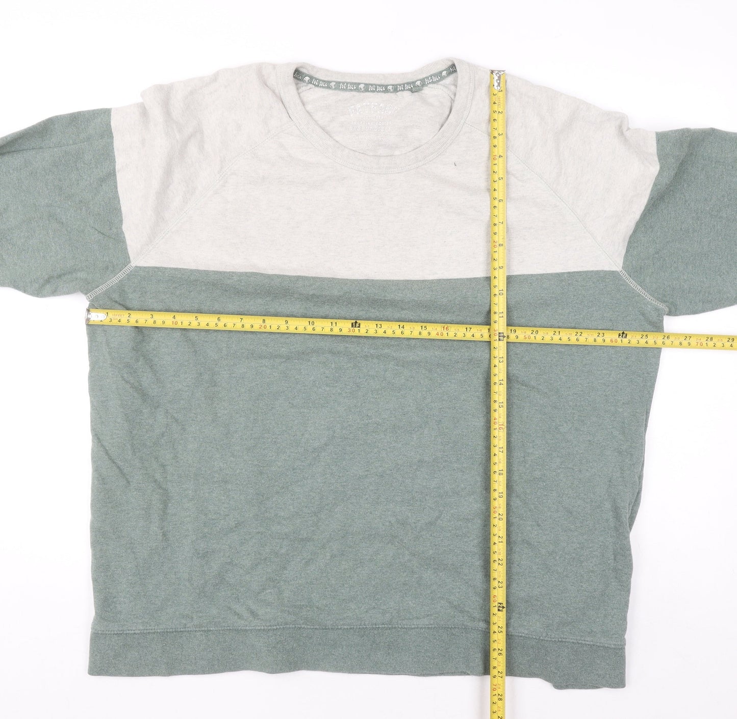 Fat Face Men’s Green Crew Neck Cotton Pullover Sweatshirt L