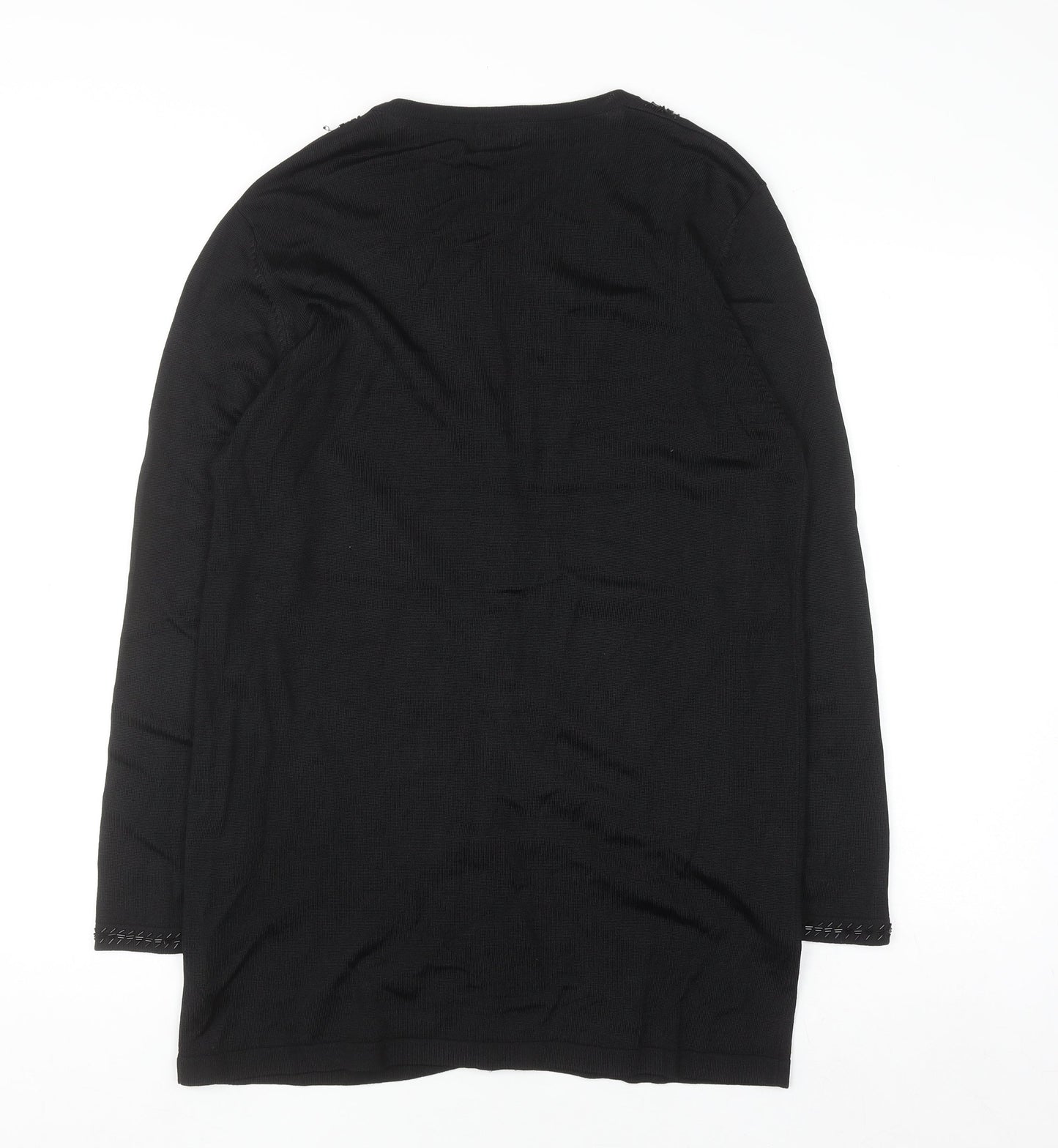 Viyella Women's Black Beaded V-Neck Cardigan Size M