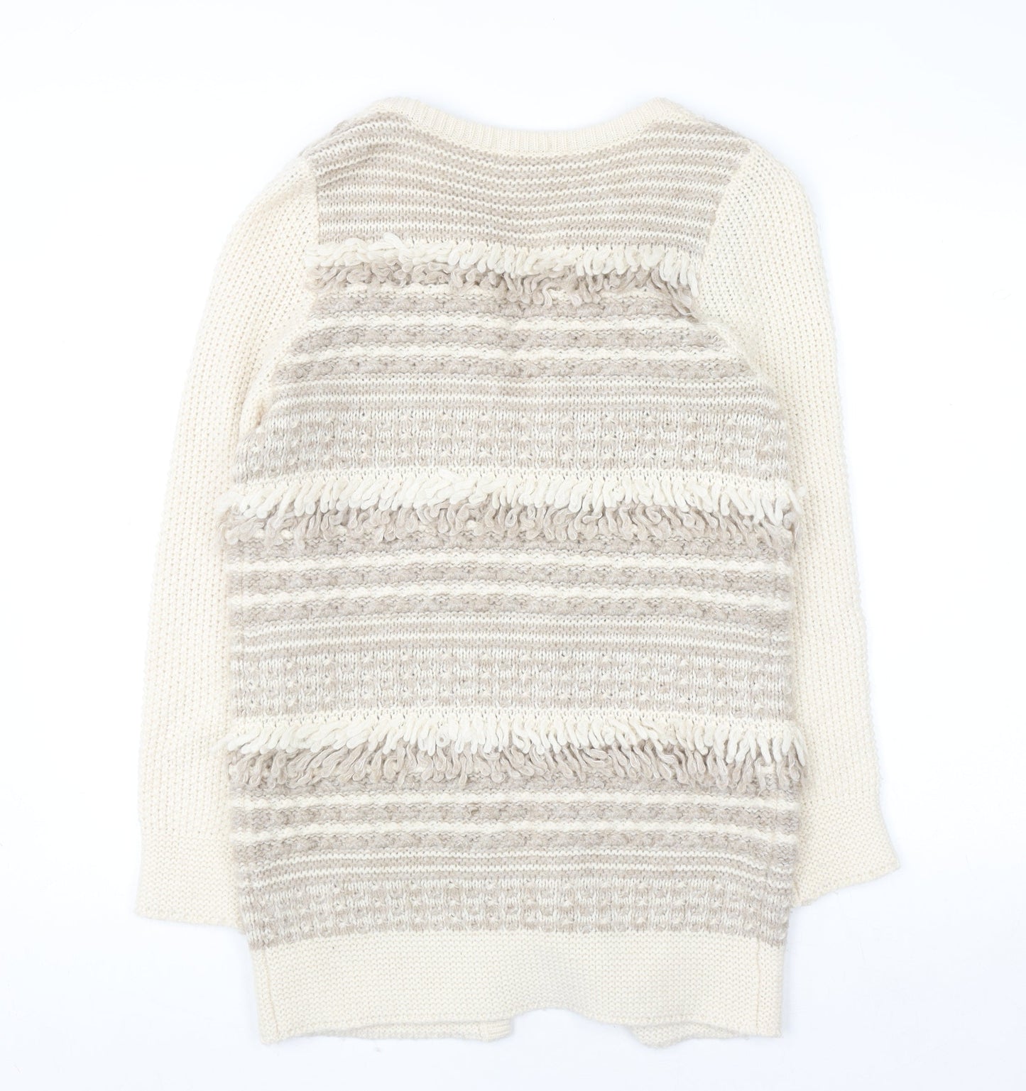 Marks and Spencer Women’s Beige Knit Fringe Cardigan Size 10