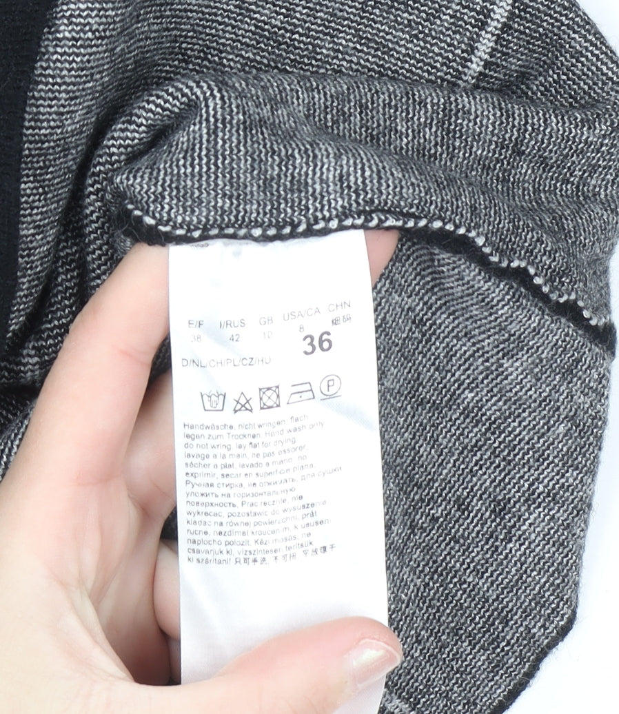 Betty Barclay Women's Black Roll Neck Checked Knit Jumper Size 10