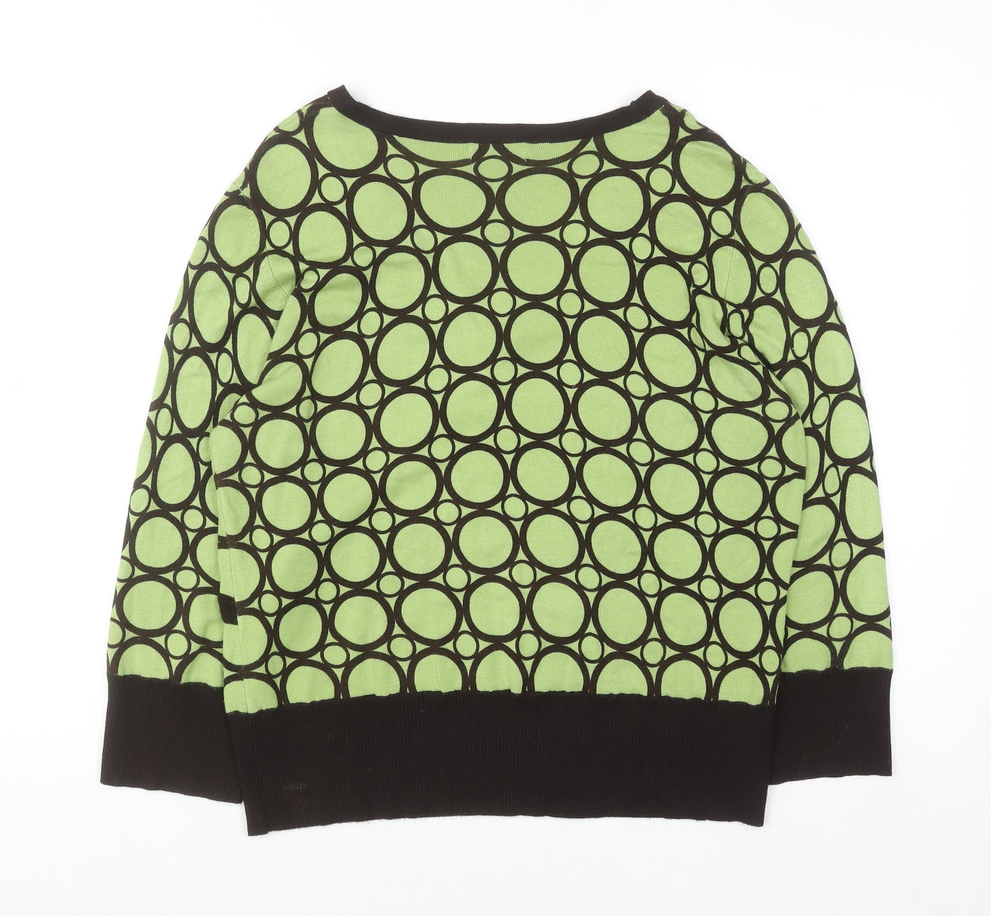 CC Women’s Green Geometric Wrap Knit Blouse XL