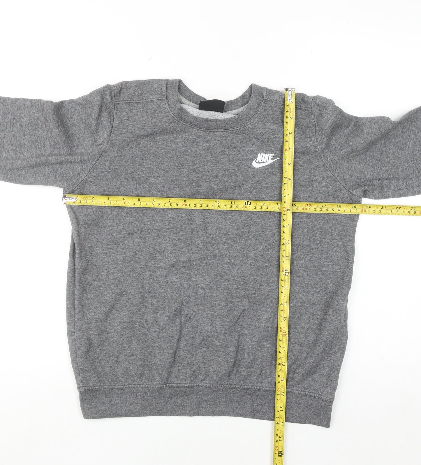 Nike Men's Grey Small Pullover Sweatshirt Crew Neck Fleece