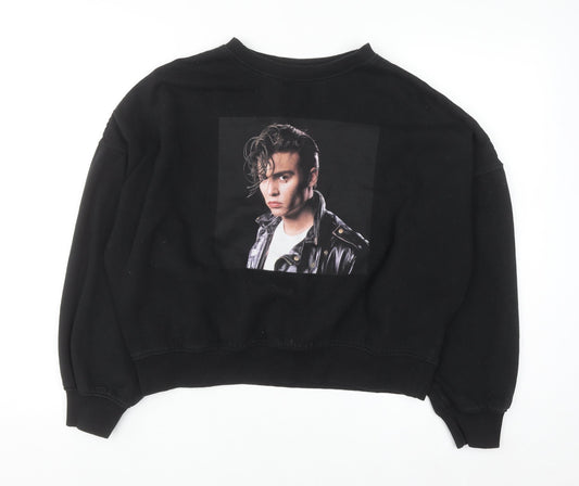 H&M Divided Women’s Black Cry-Baby Pullover Sweatshirt M