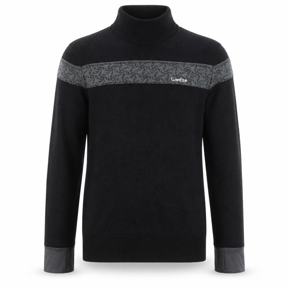 Wed'ze Men's Black High Neck Thermal Pullover Jumper Size M