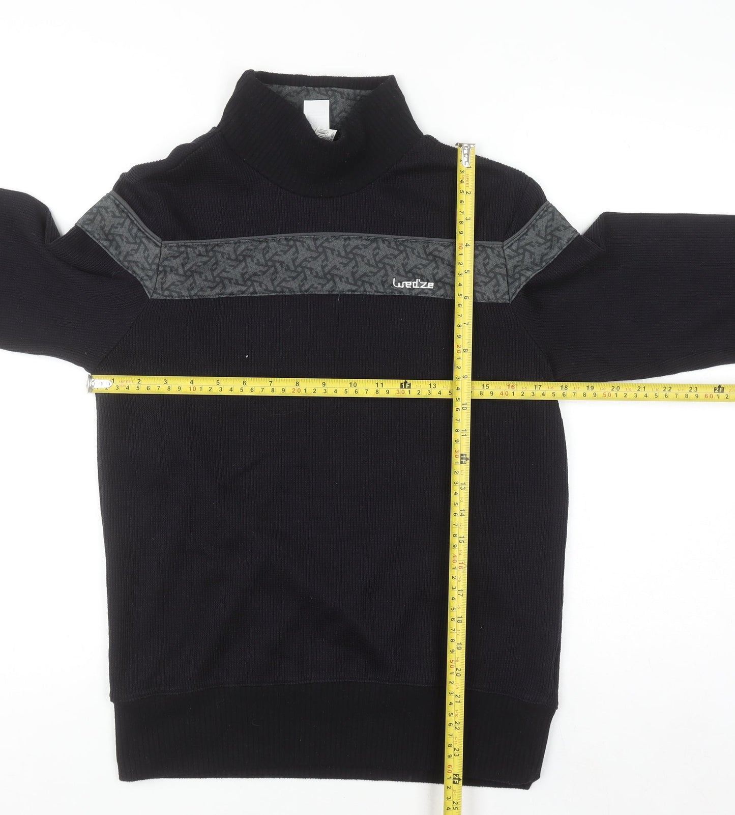 Wed'ze Men's Black High Neck Thermal Pullover Jumper Size M