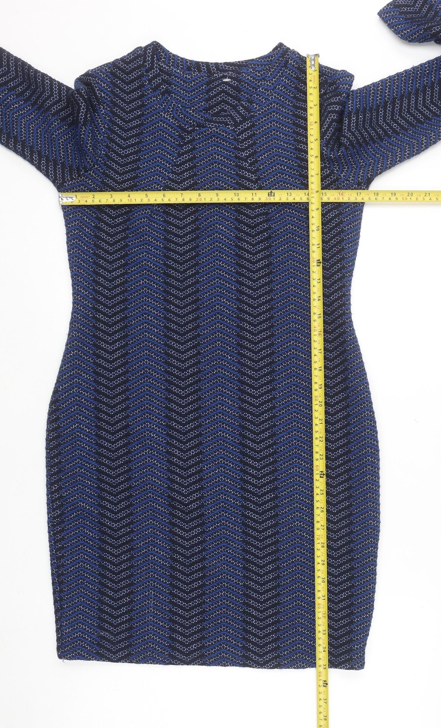 Marks and Spencer Women’s Blue Chevron Shift Dress Size 10
