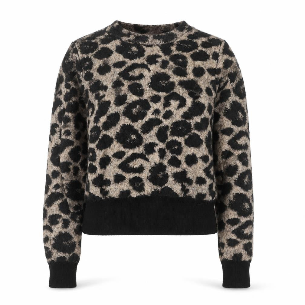 ZARA Women Beige Leopard Print Knit Jumper Size S