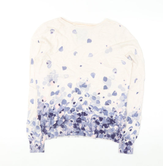RJR John Rocha Women's Multicoloured Floral Cotton Cashmere Pullover Jumper Size 14