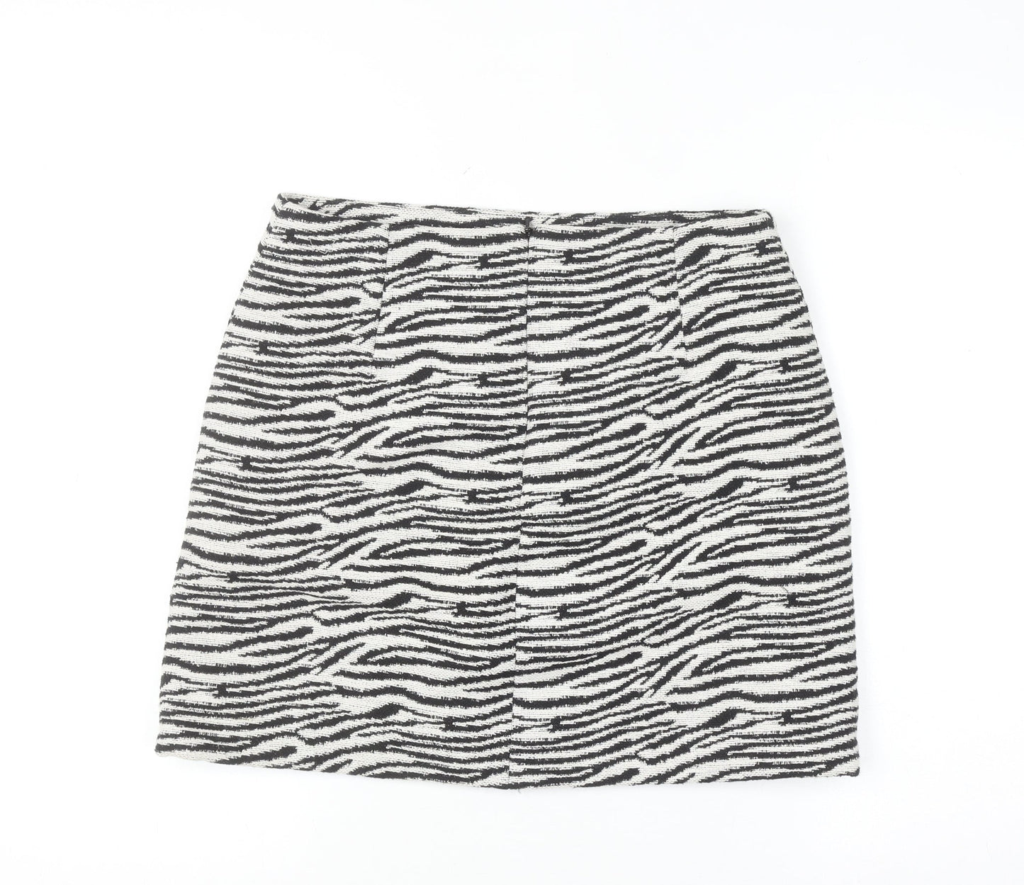 Karen Millen Women’s Black Animal Print Tweed Pencil Skirt UK 10