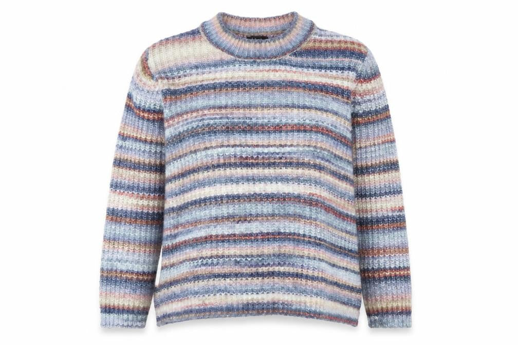 Klass Women's Multicoloured XL Striped Chunky Knit Jumper
