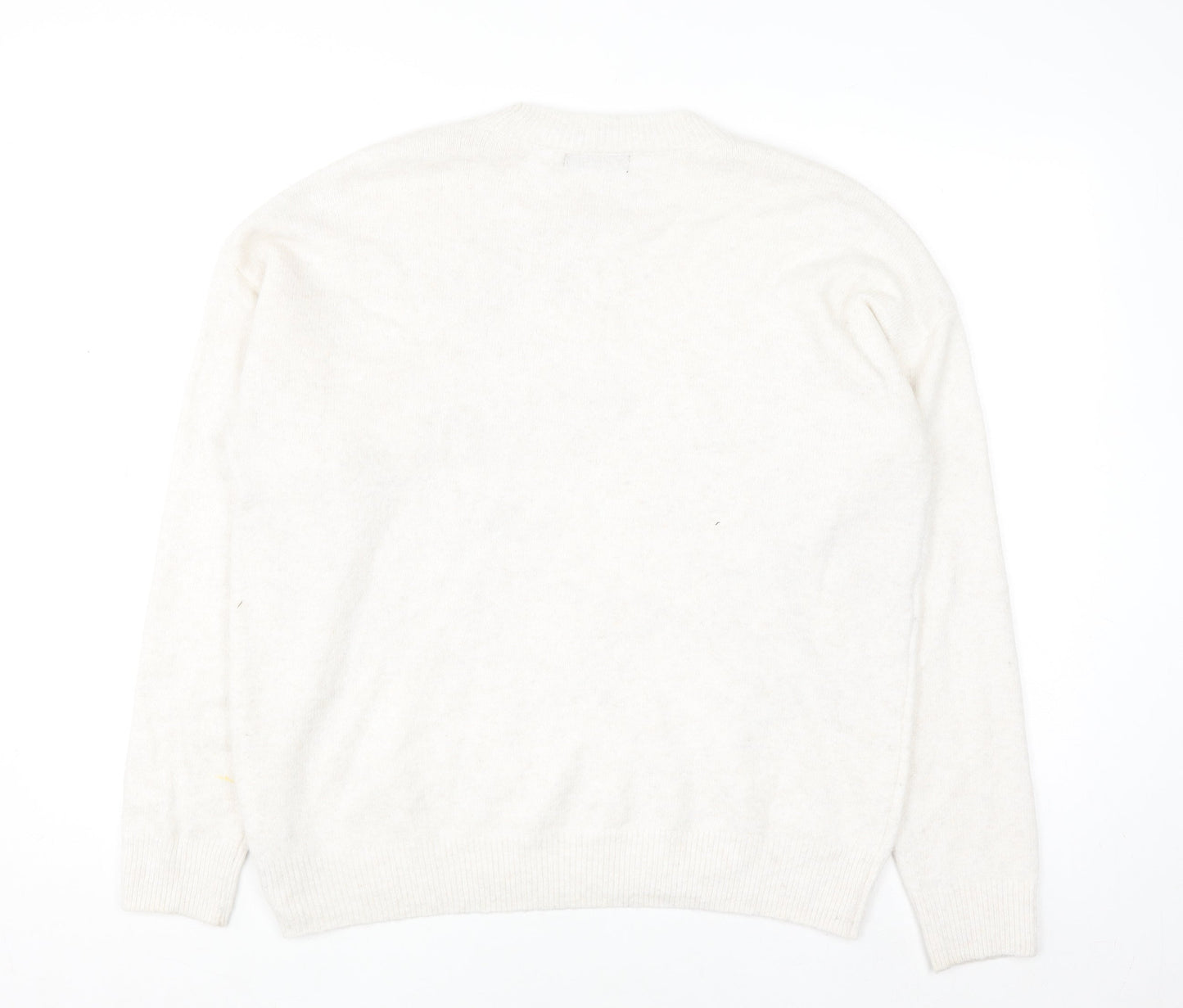 Marks and Spencer Women’s Ivory Sequin Wish Pullover Jumper Size L