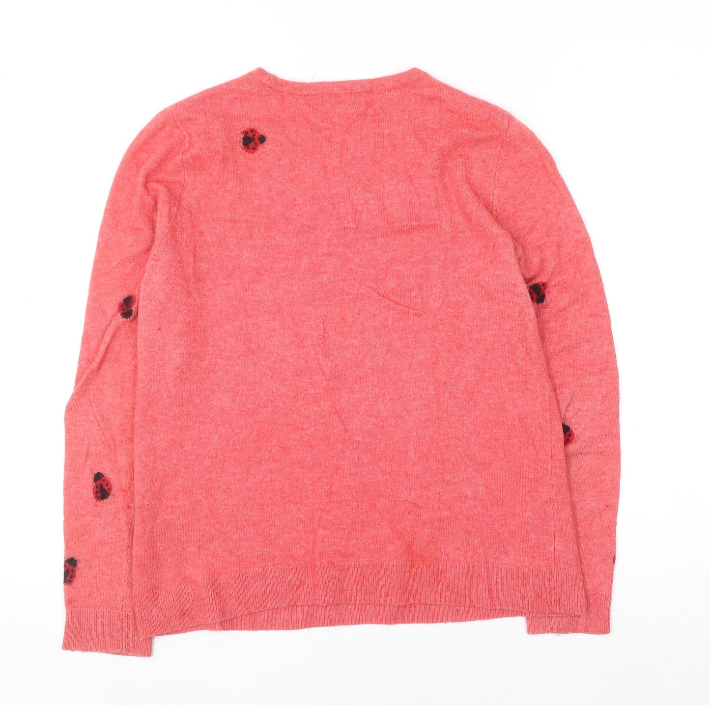 Heyton Womens Pink Ladybird Wool Blend Jumper Size 12