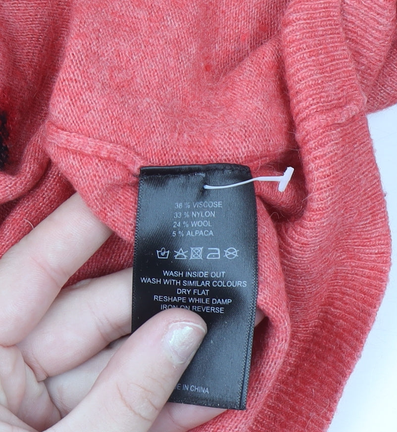 Heyton Womens Pink Ladybird Wool Blend Jumper Size 12