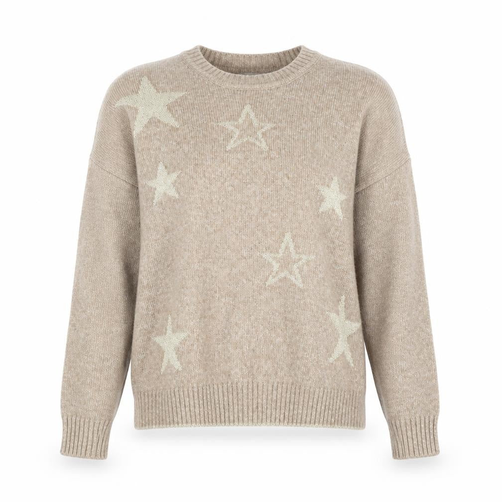 Marks & Spencer Womens Beige Star Knit Jumper Medium