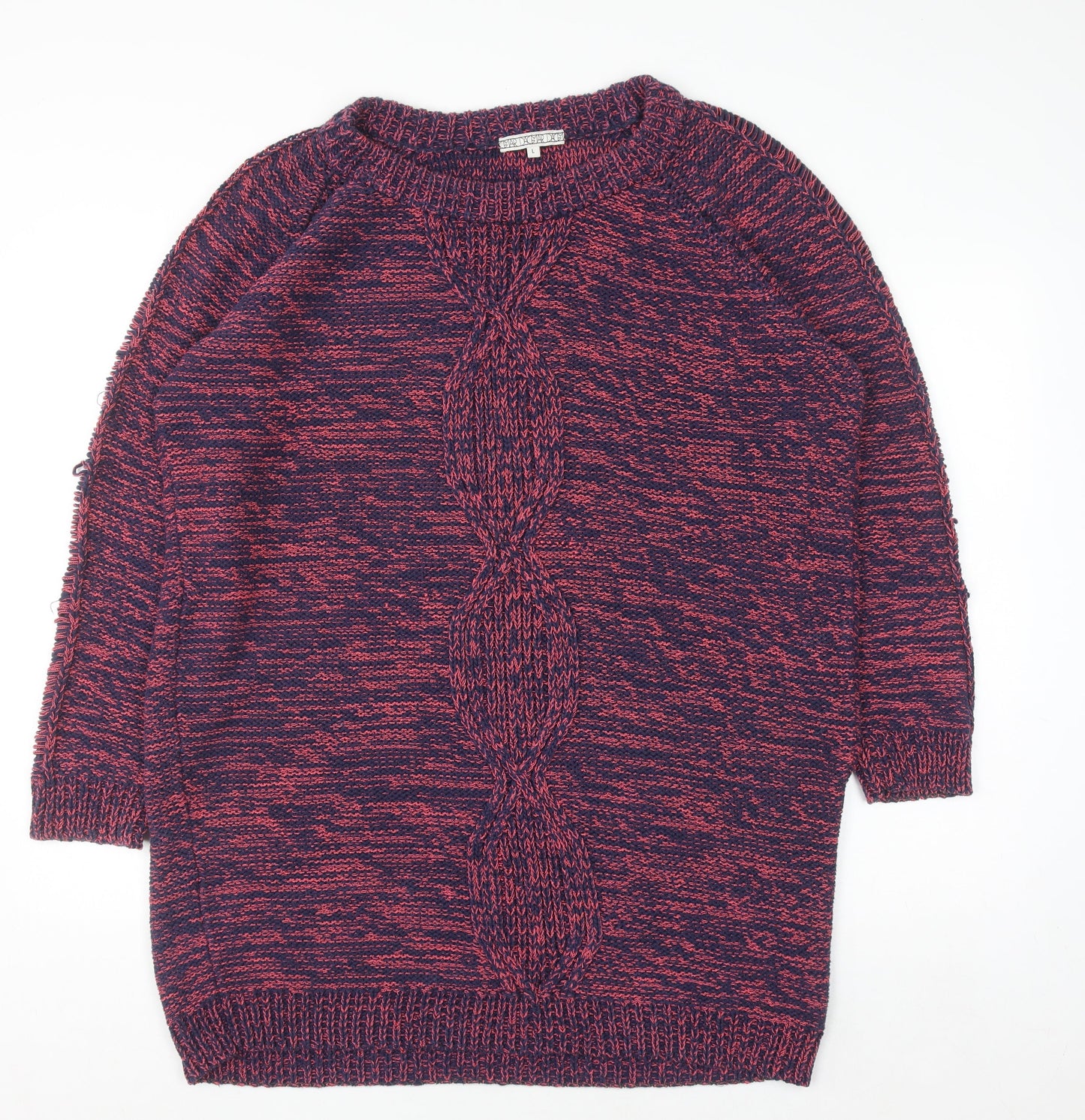 Dagmar Women's Multicoloured Knit Cable Pullover Jumper Size L