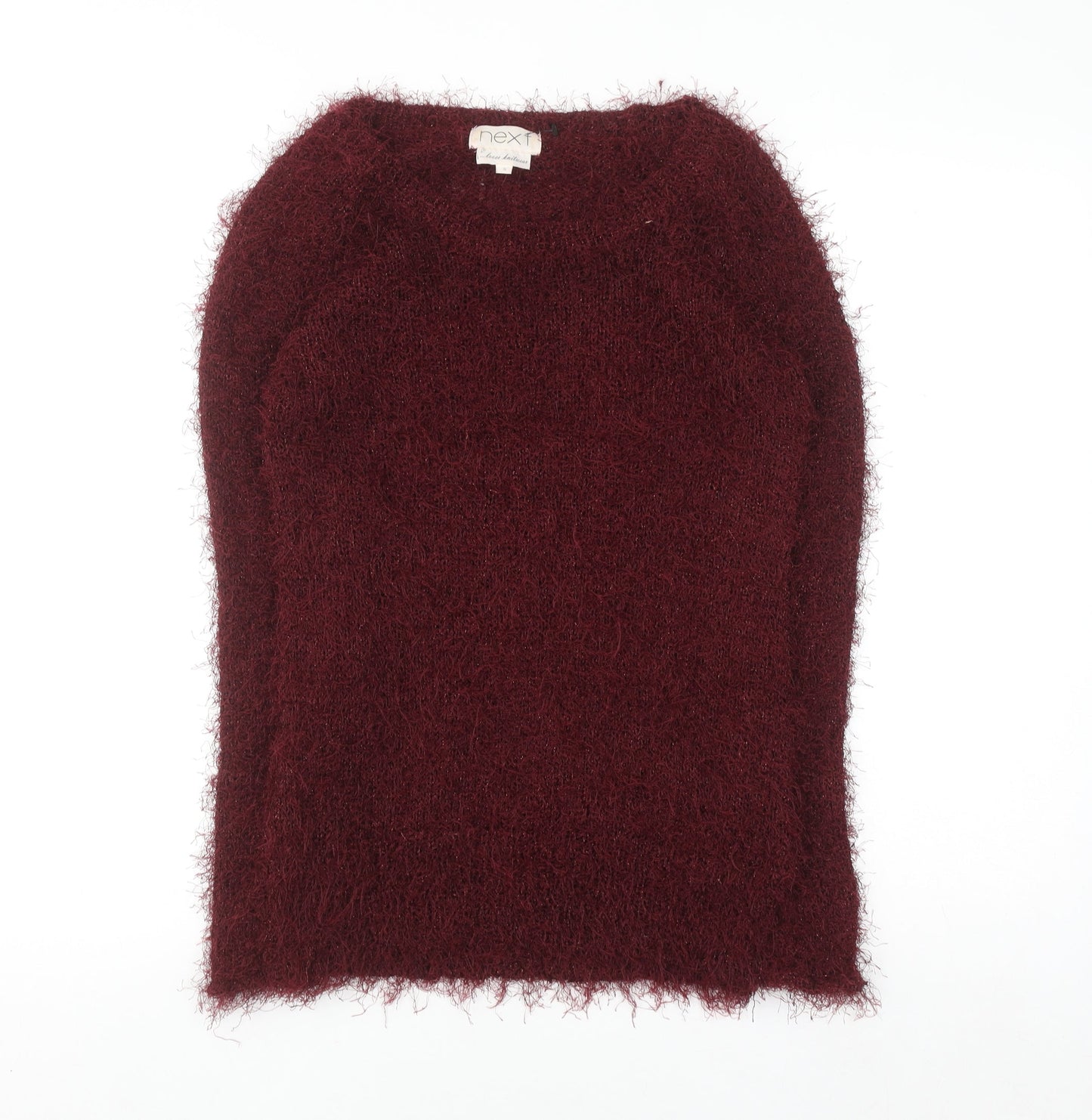 Next Women's Red Fuzzy Knit Pullover Jumper Size S