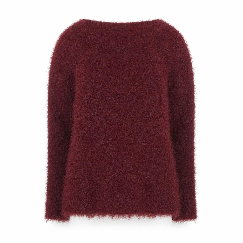 Next Women's Red Fuzzy Knit Pullover Jumper Size S