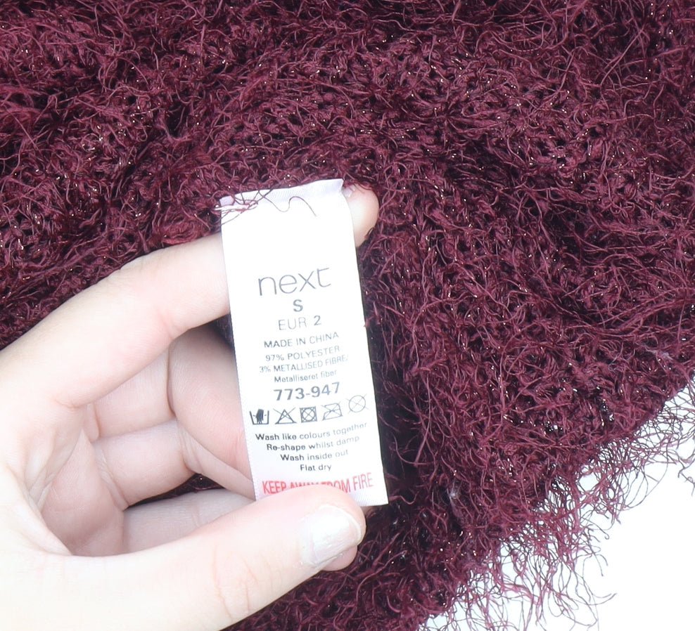Next Women's Red Fuzzy Knit Pullover Jumper Size S