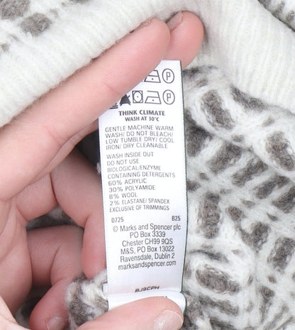 Marks & Spencer Men's Beige Waffle Knit Wool Blend Jumper M