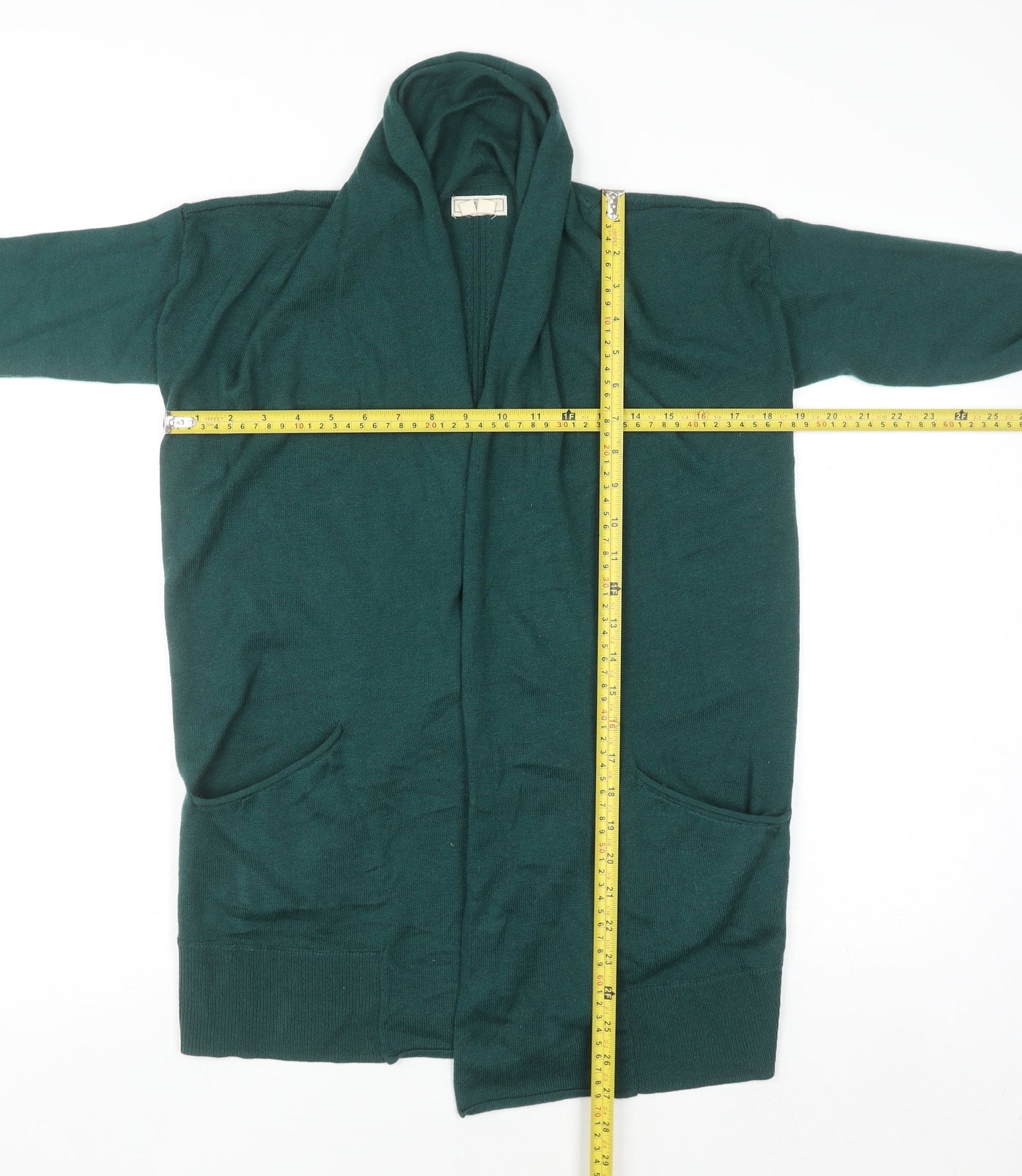 Fat Face Women's Green Wool Blend Long Sleeve Cardigan UK 12