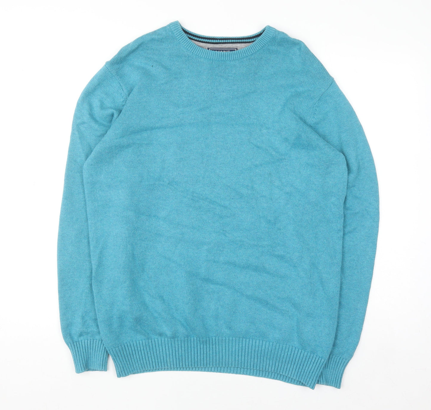 Maine New England Men's Blue Cotton Crew Neck Pullover Jumper M