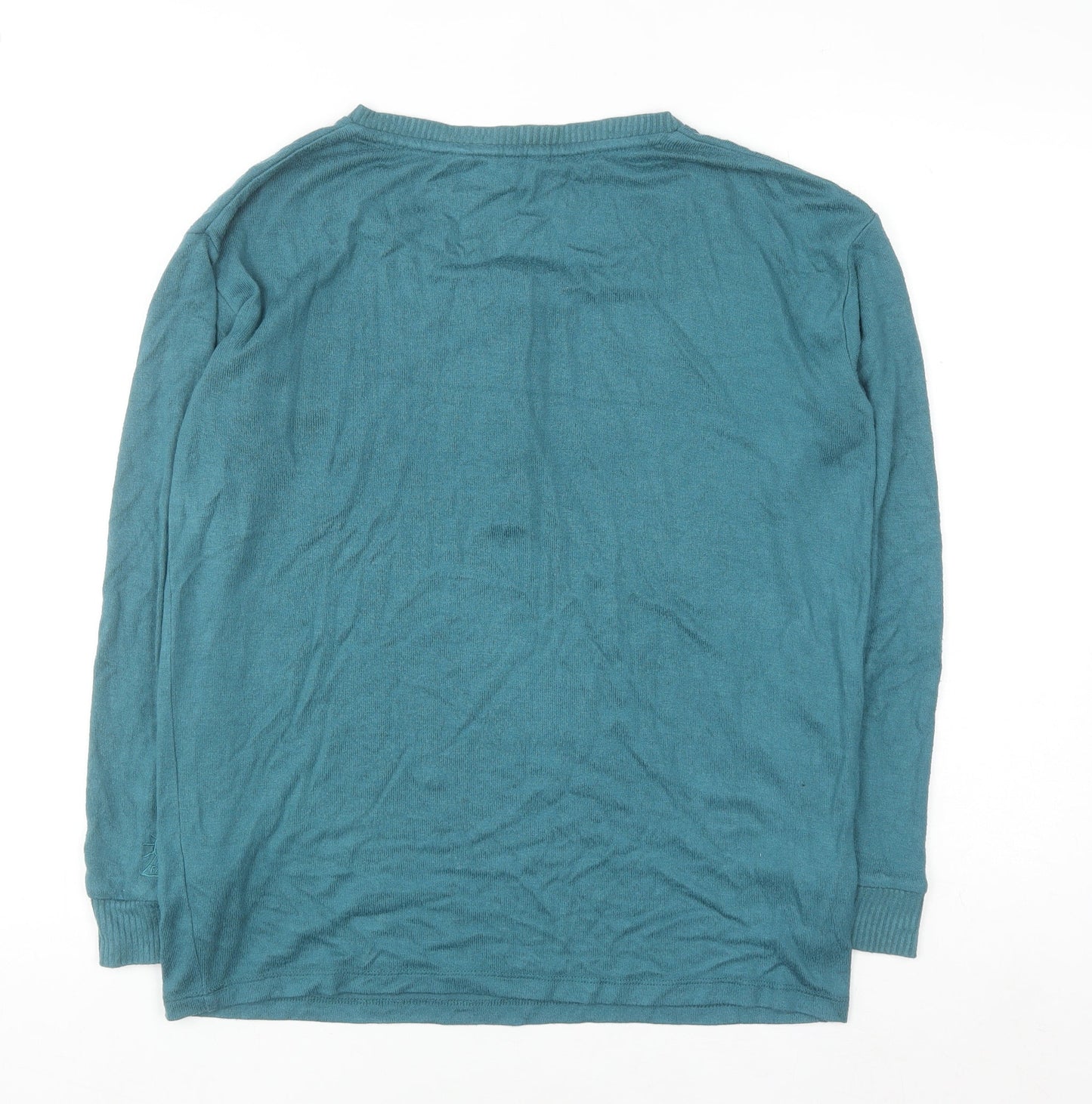 FatFace Women's Blue Henley Jumper UK 8 Long Sleeve Viscose Blend
