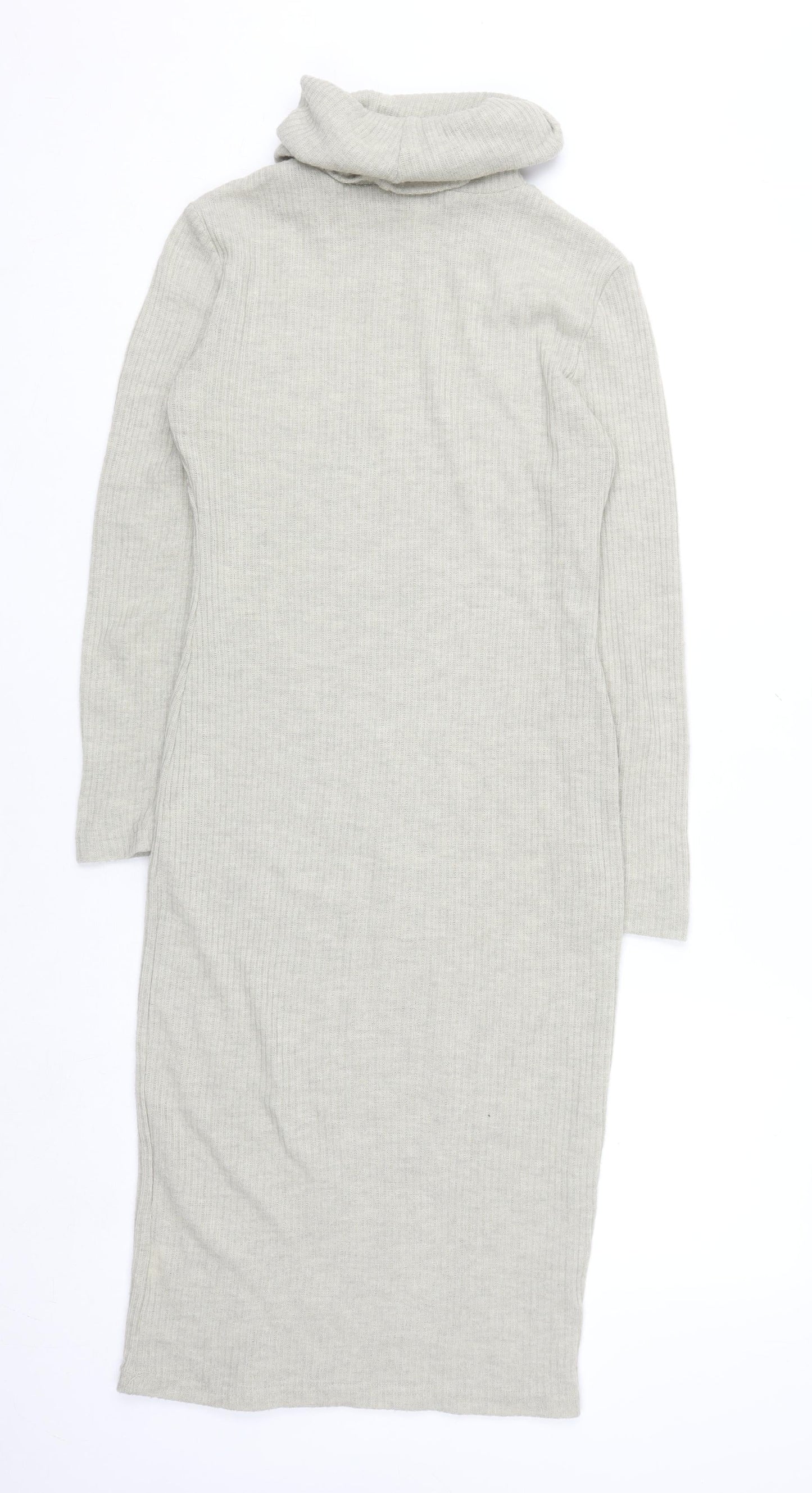 Glamorous Women’s Beige Knit Bodycon Midi Roll Neck Dress M
