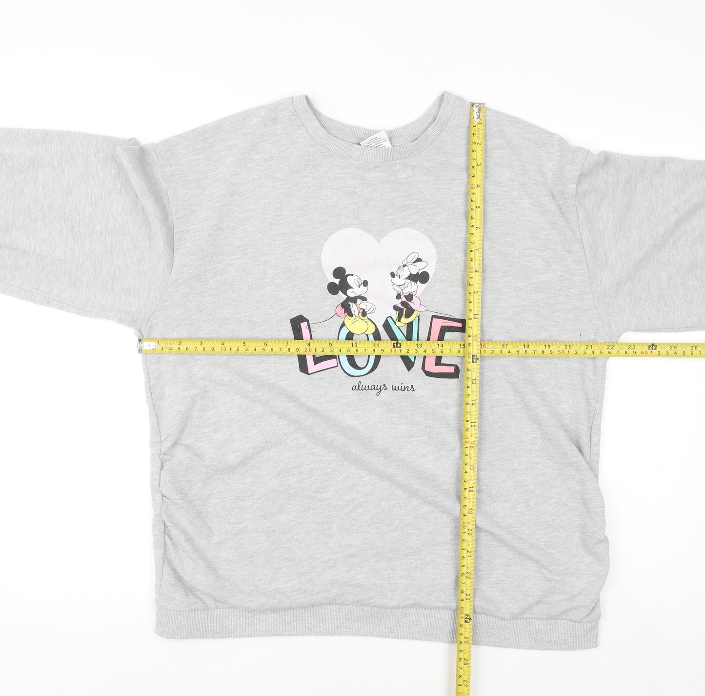 Disney Tu Women Grey Mickey & Minnie Sweatshirt Size 14 Pullover
