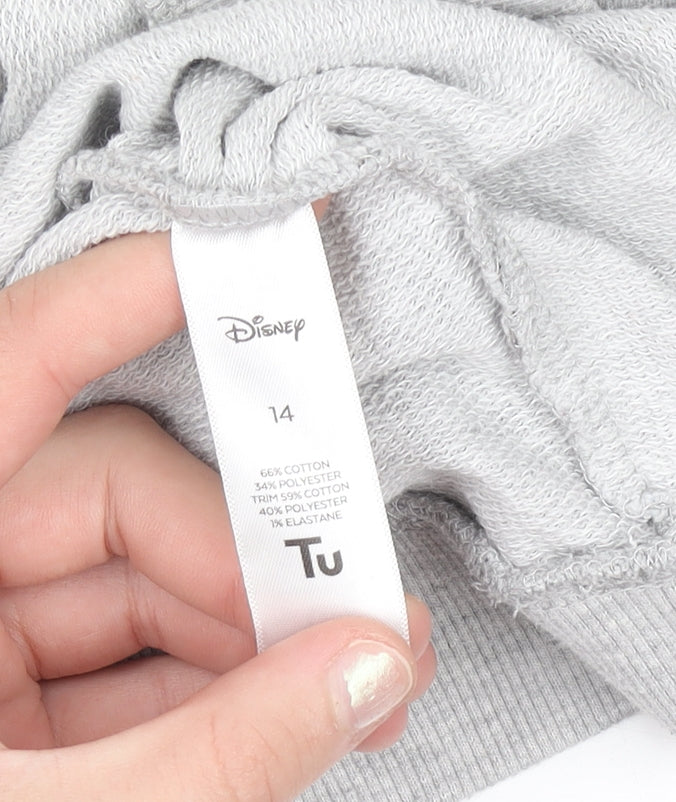 Disney Tu Women Grey Mickey & Minnie Sweatshirt Size 14 Pullover