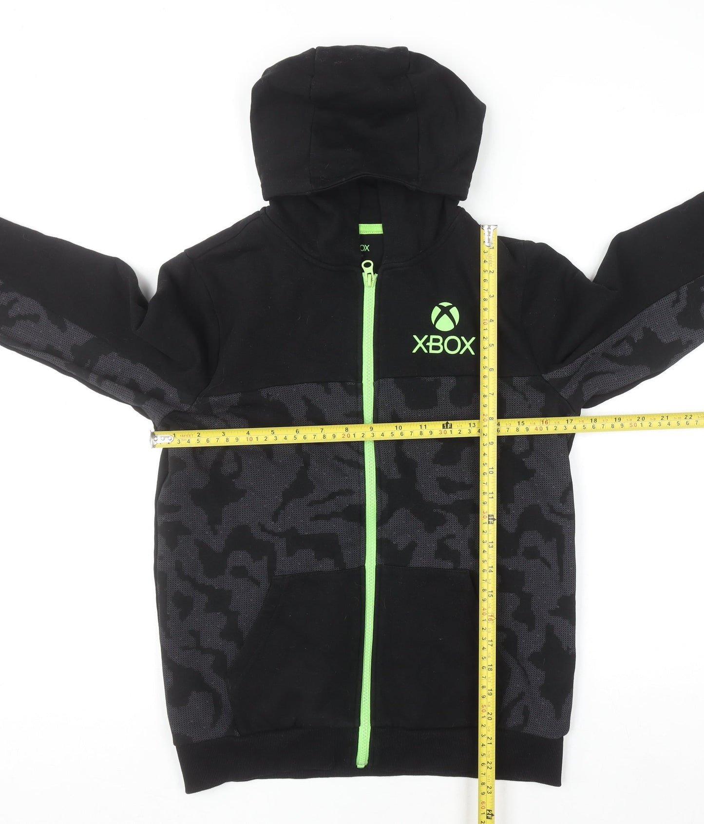 Xbox Boys Black Full Zip Hoodie 11-12 Years Camo Fleece Cotton Blend