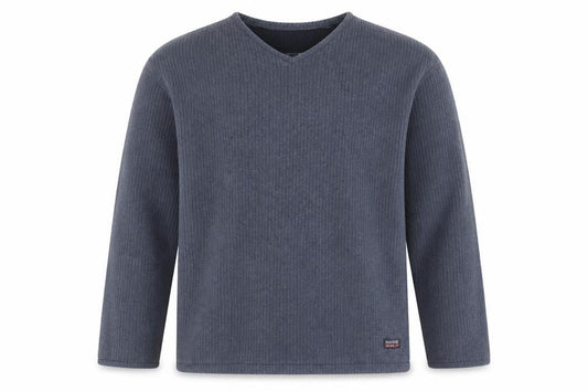 Front view of Maine New England Men’s Blue V-Neck jumper, size S